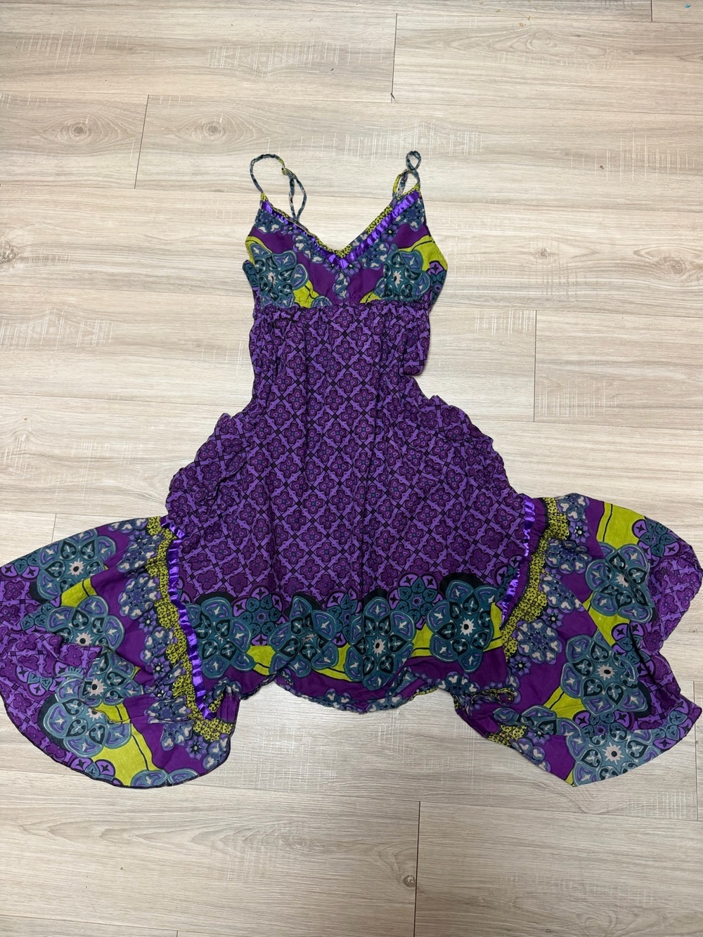 Purple Bohemian Floral Maxi Dress